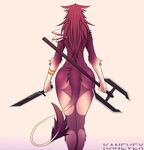  2015 anthro axe big_butt butt caelera female from_behind fur kanevex knife noah_valerian nude plain_background solo weapon 