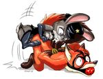  anal anal_insertion anal_penetration anthro ball_gag bound canine chiomomo cleavage clothed clothing dildo disney domination duo female female_domination fox gag insertion judy_hopps lagomorph male male/female mammal nick_wilde pegging penetration rabbit sex_toy strapon zootopia 