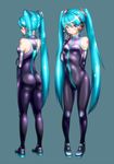  :o alternate_costume aqua_background aqua_eyes aqua_hair arm_behind_back ass bad_id bad_pixiv_id bangs bare_shoulders black_gloves blush breasts clenched_hand covered_navel elbow_gloves from_behind full-length_zipper full_body gloves hair_ornament hatsune_miku headset highres holding_arm kneepits long_hair looking_at_viewer multiple_views neon_trim number open_mouth pigeon-toed profile shimizu_pem shiny shiny_clothes simple_background skin_tight small_breasts standing sweatdrop tattoo turnaround turtleneck twintails unitard very_long_hair vocaloid x-ray zipper 