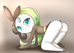  2015 anus blush bottomless clothed clothing female half-dressed hearlesssoul meloetta nintendo pok&eacute;mon pussy solo video_games 
