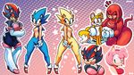  amy_rose anthro breasts butt colored crossgender devilish_ghoul female hedgehog knuckles_the_echidna male mammal miles_prower shadow_the_hedgehog sonic_(series) sonic_the_hedgehog sunibee 