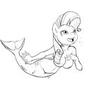  anthro anthrofied areola breasts bubble cutie_mark equine female friendship_is_magic gills horn mammal my_little_pony nipples nude poprocks pussy rarity_(mlp) sketch solo underwater unicorn water webbed_hands 