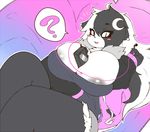  ? amad_no_moto anthro bear big_breasts breasts chubby cleavage clothed clothing female hair jacket long_hair luna_paws lying mammal nipples panda slit_pupils thick_thighs urban wide_hips 