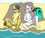  anthro balls beach blast_mcyote canine cat coyote duo erection feline male mammal masturbation metal_(artist) metal_(character) nude nude_beach outside penis sea seaside smile solo water 