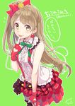  :p black_legwear blush bokura_wa_ima_no_naka_de bow brown_eyes brown_hair chiigo earrings finger_to_mouth fingerless_gloves gloves hair_bow jewelry long_hair looking_at_viewer love_live! love_live!_school_idol_project minami_kotori one_side_up skirt smile solo thighhighs tongue tongue_out 