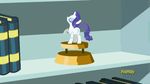  &lt;3 2015 animated edit equine female friendship_is_magic mammal my_little_pony pegasus poster rainbow_dash_(mlp) rarity_(mlp) salute sculpture statue superedit trophy wings 