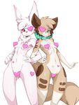  &lt;3 amputee bandage bow c-string canine collar eye_patch eyewear green_eyes lagomorph mammal pasties rabbit red_eyes slugbox 