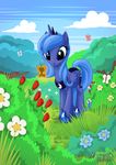 2015 arthropod butterfly cute equine female feral friendship_is_magic horn insect mammal my_little_pony mysticalpha princess_luna_(mlp) solo winged_unicorn wings 