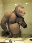  anthro anthrofied belly cellphone edit hippopotamus iphone madagascar male mammal moto_moto muscles nipples oystercatcher7 phone photo_manipulation photomorph selfie 