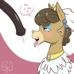  &lt;3 animal_genitalia black_penis blue_eyes brown_fur brown_hair cold-blooded-twilight cranky_doodle_donkey_(mlp) disembodied_penis donkey drooling duo ear_piercing english_text equine female friendship_is_magic fur hair half-closed_eyes half-erect horsecock looking_at_penis male male/female mammal matilda_(mlp) my_little_pony open_mouth penis piercing plain_background precum saliva smile solo_focus teeth text tiara tongue tongue_out white_background 