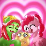  2015 behind-space cute earth_pony equine female feral fluttershy_(mlp) friendship_is_magic horse mammal my_little_pony pegasus pinkie_pie_(mlp) pony smile tree_hugger_(mlp) wings 