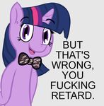  english_text equine female friendship_is_magic horn looking_at_viewer mammal my_little_pony porkboy purple_eyes reaction_image smile solo text twilight_sparkle_(mlp) unicorn 