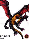  anthro byzantyn claws dragon invalid_color long_ears looking_at_viewer nude shiny tongue wings 