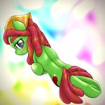  2015 behind-space blush cute earth_pony equine female feral friendship_is_magic horse mammal my_little_pony pony smile solo tree_hugger_(mlp) 