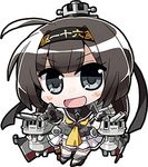  akaneya akizuki_(kantai_collection) black_hair chibi chou-10cm-hou-chan headband kantai_collection lowres open_mouth simple_background skirt smile white_background 