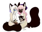  anthro beanie canine cat chibi cute feline female fox freeze-pop88 hat male mammal pinkhair plushie whitehair 