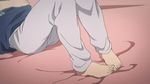  animated animated_gif barefoot bed feet feet_together hibike!_euphonium legs lying on_bed oumae_kumiko pajamas screencap soles toenails toes 