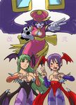  demon_girl lei_lei lilith_aensland morrigan_aensland multiple_girls pantyhose succubus vampire_(game) wings 