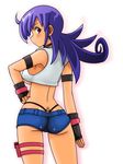  breasts butt_crack duel_masters g-string hotpants mimi panties purple_hair short_shorts shorts tasogare_mimi thong tsumitani_daisuke under_boob underboob underwear whale_tail 