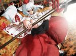  animal_ears bad_id bad_pixiv_id bowalia breasts cleavage detached_sleeves geta hat inubashiri_momiji large_breasts red_eyes short_hair sideboob silver_hair solo tail tengu-geta tokin_hat touhou wolf_ears wolf_tail 