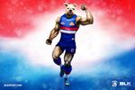  afl anthro biceps big_muscles bulldog canine clothing dog mammal muscles solo tagme wallpaper western_bulldogs 