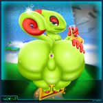  anthro anus bald balls barefoot big_butt butt half-closed_eyes hand_on_butt lizard looking_at_viewer looking_back nude presenting presenting_hindquarters reptile scalie standing video_games yooka yooka-laylee zandolaf 