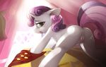  2015 anus butt cub equine female feral friendship_is_magic hair horn looking_at_viewer mammal multicolored_hair my_little_pony open_mouth pussy solo sweetie_belle_(mlp) two_tone_hair unicorn xennos young 