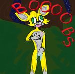  2015 anthro anyelia_mirick_(character) breasts canine clitoris edgaresbrony03_(artist) female fox fur green_eyes humor mammal masturbation nipples nude open_mouth pussy pussy_juice smile solo what 