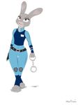  clothing cuffs disney female handcuffs hi_res howl_echoes judy_hopps lagomorph looking_at_viewer mammal purple_eyes rabbit shackles solo zootopia 