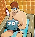  2015 bathtub brown_eyes brown_hair disney hair machine mechanical metal rob_mcgroarty scared the_brave_little_toaster toaster water 