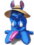  2015 alpha_channel anthro balls big_balls big_penis bikini blue_eyes blue_fur blue_hair breasts buckteeth circumcised claws cleavage clothed clothing dickgirl erection eyewear fur glasses hair hat hindpaw holding_penis huge_penis humanoid_penis intersex jonesy kneeling lagomorph lips looking_at_viewer looking_up mammal navel nikcesco paws penis pink_nose plain_background rabbit short_hair side_boob sitting smile solo swimsuit toe_claws transparent_background vein 