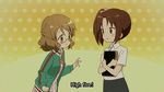  animated animated_gif brown_hair failure glasses high-five karasuma_sakura kin-iro_mosaic kuzehashi_akari multiple_girls subtitled 