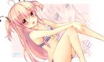  ahoge angel_beats! bikini blush character_name chihiro_(khorosho) long_hair looking_at_viewer pink_eyes pink_hair solo striped striped_bikini swimsuit two_side_up yui_(angel_beats!) zoom_layer 
