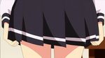  1girl animated animated_gif ass nonaka_yuki panties panty_pull shinmai_maou_no_testament skirt solo striped_panties underwear undressing 