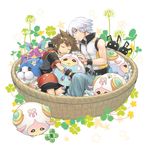  :&lt;&gt; bad_id bad_pixiv_id basket belt brown_hair closed_eyes clover clover_(flower) commentary_request dream_eater flower four-leaf_clover gloves green_eyes heartless kingdom_hearts kingdom_hearts_3d_dream_drop_distance male_focus multiple_boys ng_sam popped_collar riku shadow_(kingdom_hearts) sleeping sora_(kingdom_hearts) spiked_hair white_hair wristband yellow_eyes 