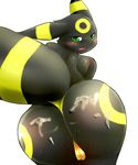  big_butt black_fur blush butt clothing cum cum_on_butt eeveelution female fur geiru_mirua green_eyes kemono nintendo panties pok&eacute;mon solo umbreon underwear video_games 