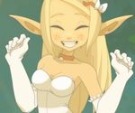  1girl animated animated_gif blonde_hair bouncing_breasts breasts elf evangeline evangelyne pointy_ears wakfu 