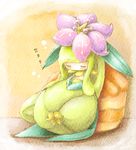  flower gradient gradient_background lilligant no_humans plant_girl pokemon pokemon_bw sleeping solo takanashi_hiyori 
