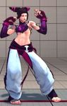  1girl abs animated animated_gif black_hair fingerless_gloves gloves han_juri street_fighter 