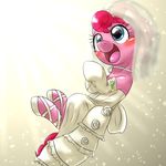 2015 behind-space clothing cute dress earth_pony equine female feral friendship_is_magic horse mammal my_little_pony pinkie_pie_(mlp) pony solo wedding_dress 