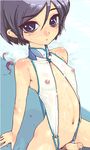  1boy erect_nipples erection hayashi_(nnnsf) looking_at_viewer lowres male_focus navel nipples penis simple_background solo trap 