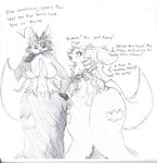  anthro big_breasts blush breasts butt_expansion bxulnooxgard canine delphox dialogue female fox hair hip_expansion inner_ear_fluff mammal monochrome nintendo pok&eacute;mon pok&eacute;morph shiny_pok&eacute;mon short_hair sketch stick tears thick_thighs thigh_expansion traditional_media_(artwork) video_games wide_hips 