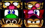  ape birdo bow dfkjr diddy_kong donkey_kong_(series) female human looking_at_viewer male mammal mario mario_bros megami_tensei monkey nintendo one_eye_closed parody persona persona_eyes primate scalie stare super_mario_bros._2 video_games waluigi wink yoshi 