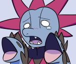  :o ambiguous_gender blush close-up hand_mouth hi_res hydreigon nintendo open_mouth pok&eacute;mon pok&eacute;mon_(species) portrait scalie sharp_teeth solo tastelessdrawings tears teeth tongue video_games white_eyes 