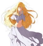  aldnoah.zero amy26 asseylum_vers_allusia bare_shoulders blonde_hair closed_eyes jewelry long_hair midriff pendant smile 