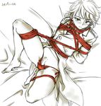  aldnoah.zero arms_behind_back bad_id bad_pixiv_id bangs bar_censor barefoot bdsm bed_sheet blue_eyes blush bondage bound buttons censored coat cravat epaulettes erection frogtie frown jacket legs_folded little_penis long_jacket long_sleeves looking_away lying male_focus military_jacket no_pants on_back panties penis penis_in_panties point_g red_panties rope side-tie_panties slaine_troyard solo spot_color spread_legs underwear 