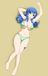  1girl artist_request bikini blue_eyes blue_hair breasts fairy_tail juvia_loxar large_breasts simple_background swimsuit tattoo 