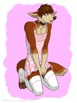  2014 anthro canine clothing collar crossdressing cute dress embarrassed fox fur girly legwear looking_at_viewer male mammal shy sissy skirt stockings thewhitefalcon tongue 