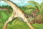  anus collar dilophosaurus dinosaur female feral pussy qwertydragon raised_tail solo 