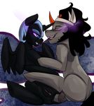  anal anal_penetration animal_genitalia balls black_hair blue_eyes crown ct duo equine female feral friendship_is_magic glowing glowing_eyes hair half-closed_eyes horn horsecock king_sombra_(mlp) male mammal my_little_pony nightmare_moon_(mlp) open_mouth penetration penis pussy red_eyes sex unicorn winged_unicorn wings 